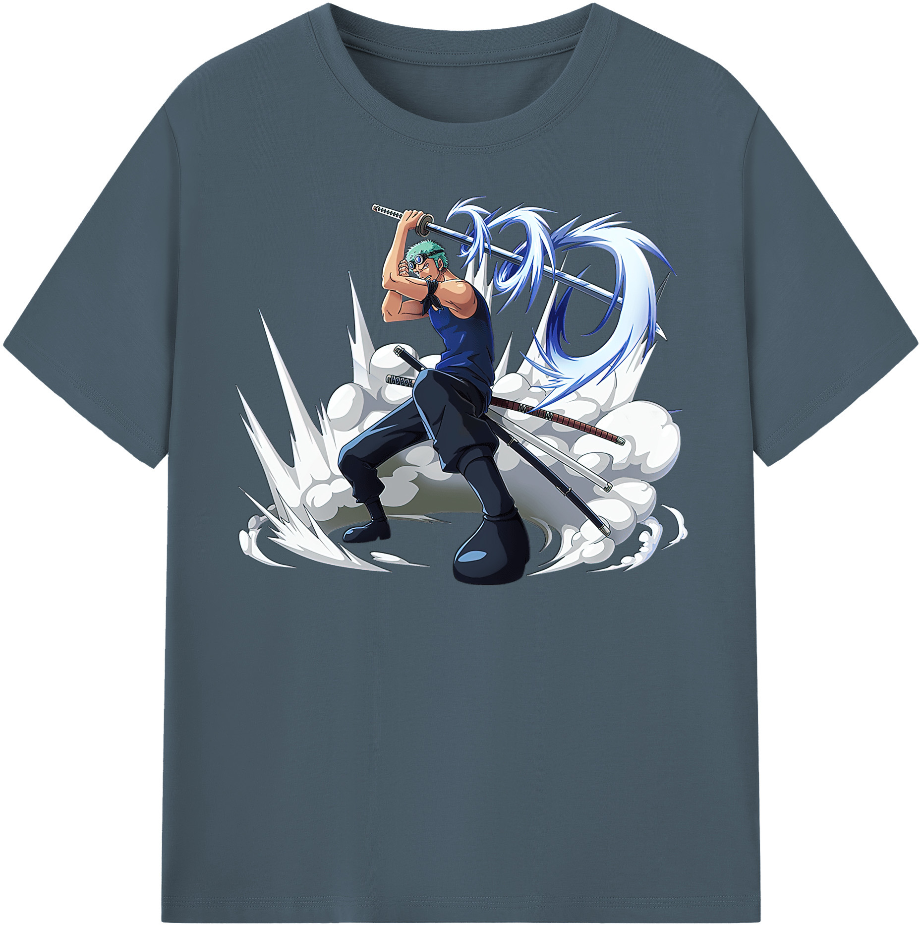 ワンピース ロロノア・ゾロ ONE PIECE Roronoa Zoro 綿100％半袖Tシャツ（フロントプリント）
